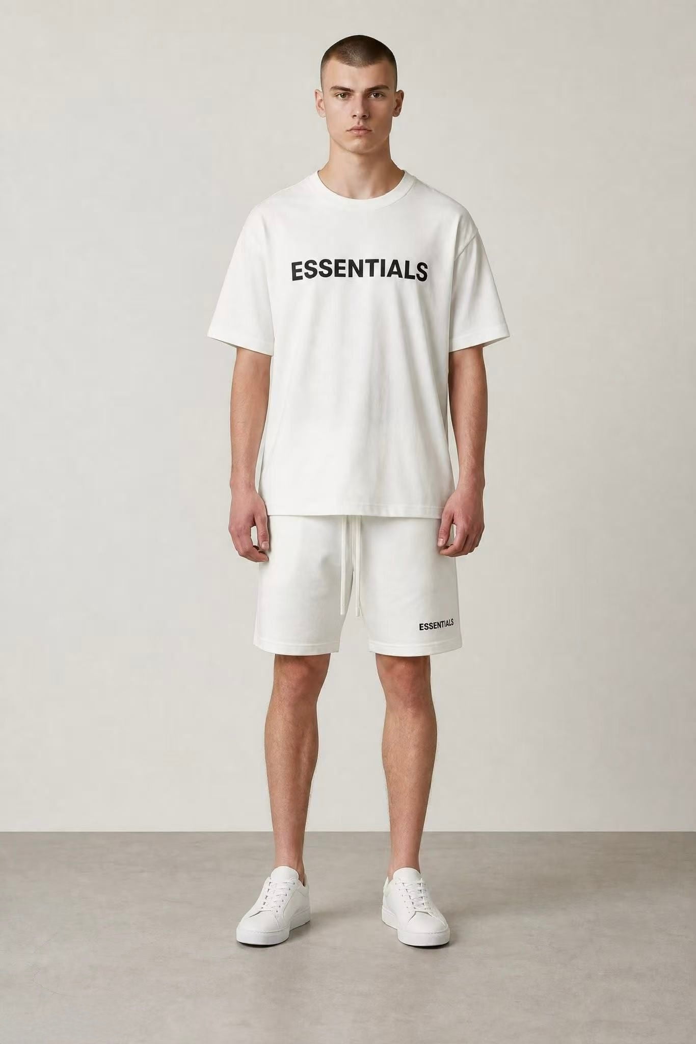 Herren Set Oberteil + Hose - ESSENTIALS WHITE SET