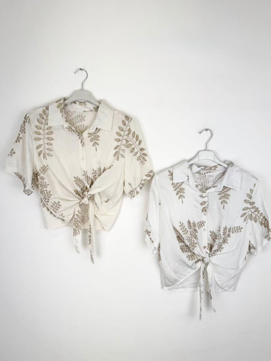 Damen Oberteil - Willow Botanica Tie-Front Blouse