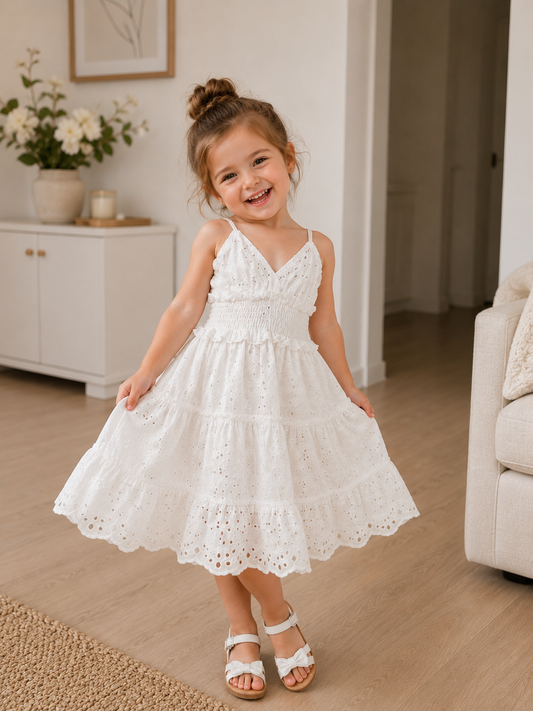 Kinder Kleid 4-12 Jahre - LITTLE ANGEL KIDS DRESS WHITE