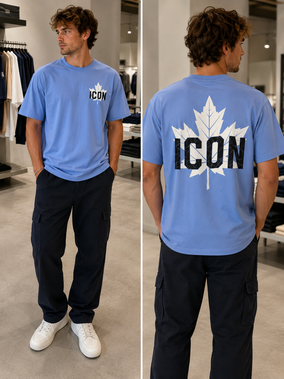 Herren T-Shirt - STREET COOL T-SHIRT CASUAL (BLUE)