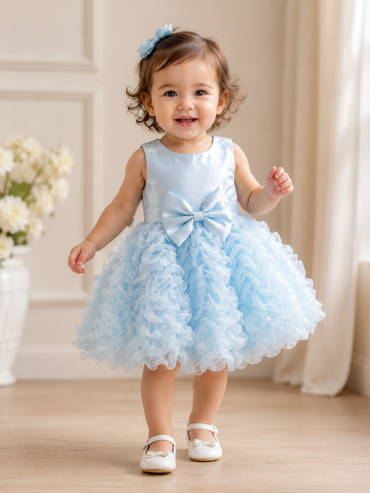 Kinder Kleid 6-36 Monate - MY LITTLE BLUE ANGEL BABY DRESS