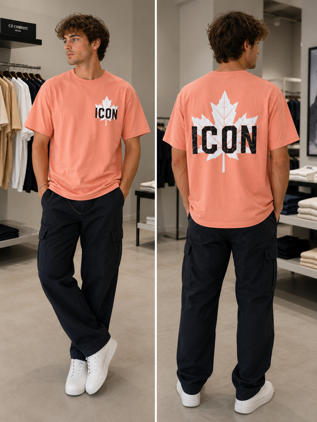 Herren T-Shirt - STREET COOL T-SHIRT CASUAL (ORANGE)