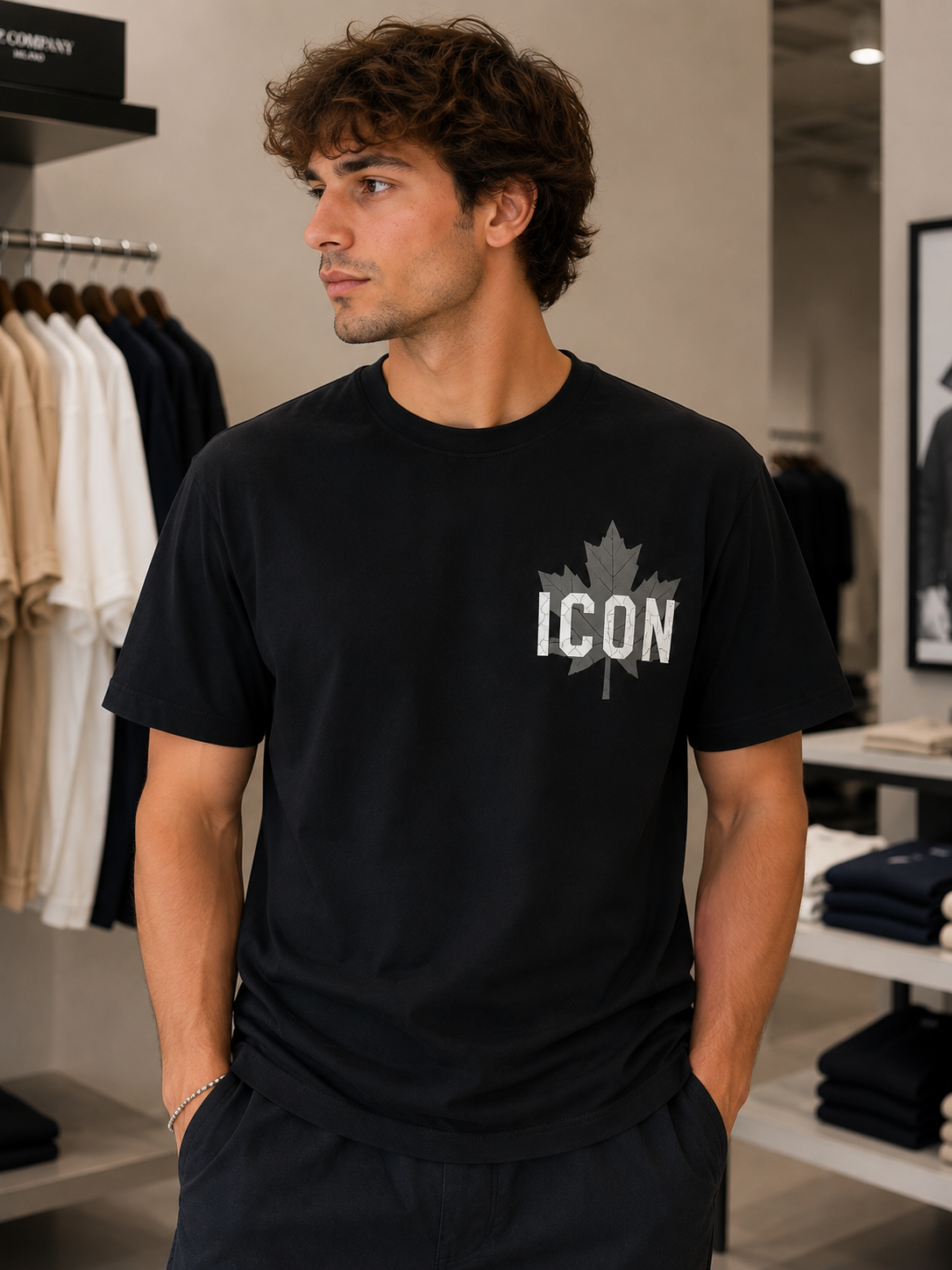Herren T-Shirt - STREET COOL T-SHIRT CASUAL (BLACK)