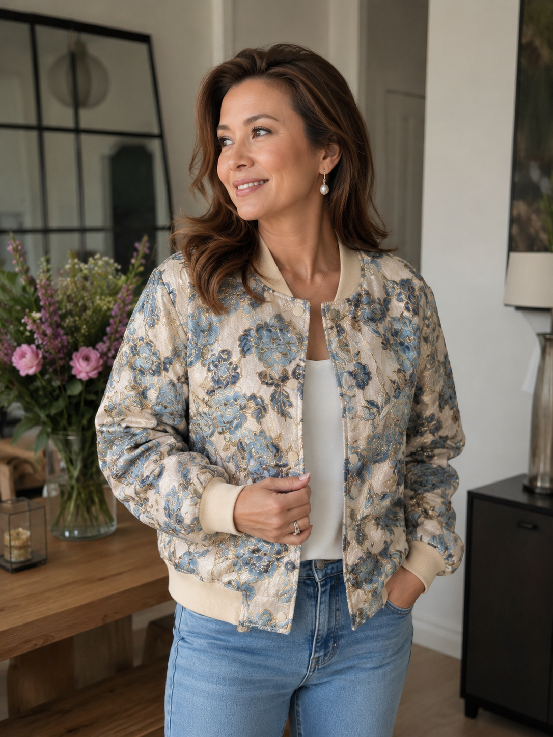 SALE % - Damen Jacke - HAWAI GIRL SUMMER JACKET BEIGE BLUE
