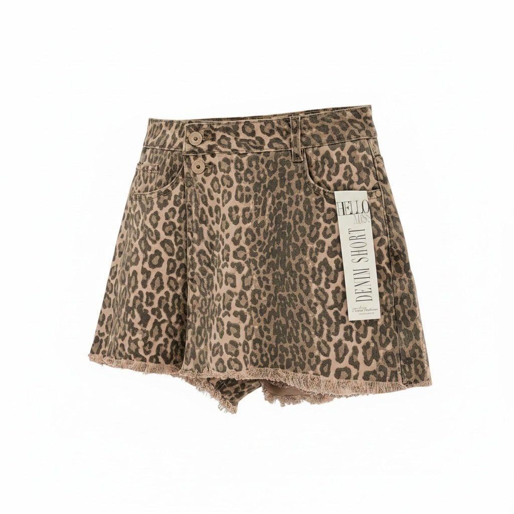 Damen Shorts Jeans- BEST SELLER LEOPARD SKORT